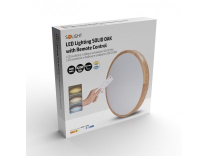 Solight LED osvetlenie s diaľkovým ovládačom Solid Oak, 60W, 4200lm, 51cm, zmena chromatičnosti, stmievateľné