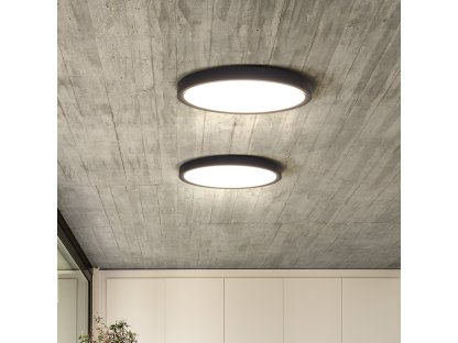 Solight LED osvetlenie s diaľkovým ovládačom Estela Black, 36W, 2700lm, 30cm, zmena chromatickosti, stmievateľná