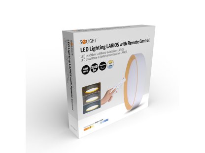 Solight LED osvetlenie s diaľkovým ovládačom Larios White, 48W, 3360lm, 39cm, zmena chromatickosti, stmievateľná