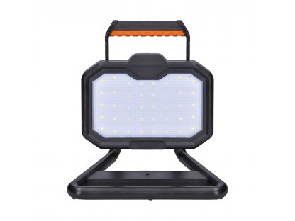 Solight LED reflektor, 20W, prenosný, nabijací, 2000lm, oranžovo-čierny