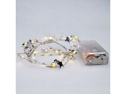 Solight LED reťaz retiazka s dekoráciami, 20LED reťaz, 1m, 2x AA, IP20