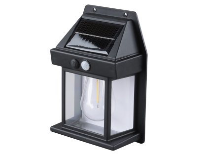 Solight LED solárna lampáš nástenná, teplá biela, 12x17cm, čierna