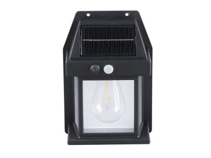Solight LED solárna lampáš nástenná, teplá biela, 12x17cm, čierna