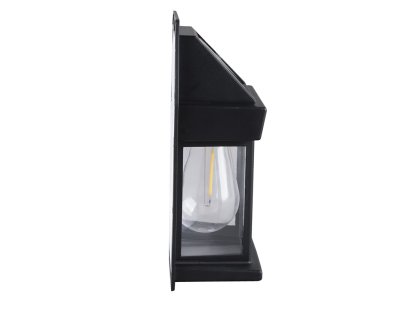 Solight LED solárna lampáš nástenná, teplá biela, 12x17cm, čierna