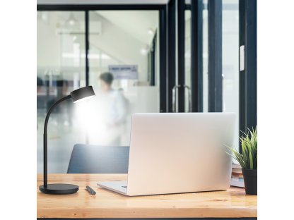 Solight LED stolná lampička, 4,5W, 300lm, 3CCT, čierna, podstavec