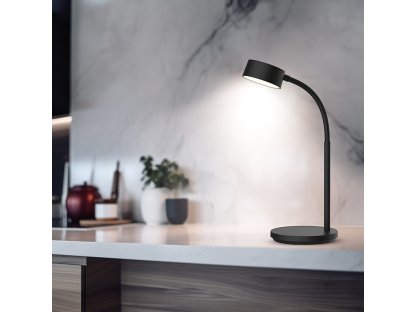 Solight LED stolná lampička, 4,5W, 300lm, 3CCT, čierna, podstavec