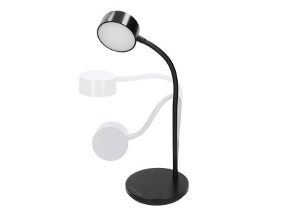Solight LED stolná lampička, 4,5W, 300lm, 3CCT, čierna, podstavec
