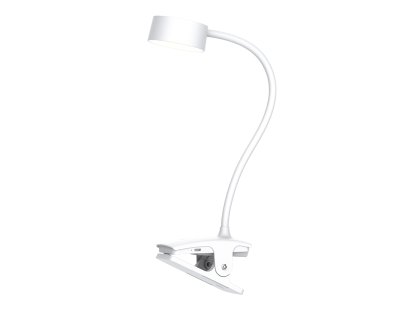 Solight LED stolná nabíjacia lampička, 2W, 210lm, 3CCT, biela, clip