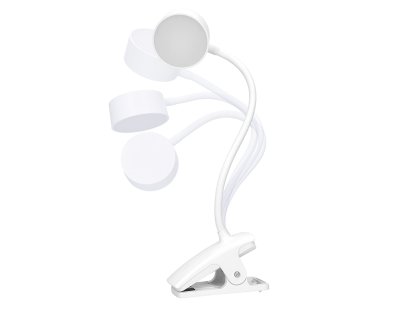 Solight LED stolná nabíjacia lampička, 2W, 210lm, 3CCT, biela, clip