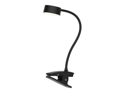 Solight LED stolná nabíjacia lampička, 2W, 210lm, 3CCT, čierna, clip