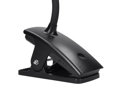 Solight LED stolná nabíjacia lampička, 2W, 210lm, 3CCT, čierna, clip