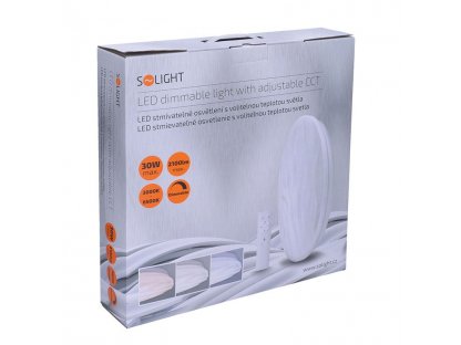 Solight LED stropné svetlo Wave, 30W, 2100lm, stmievateľné, zmena chromatičnosti, diaľkové ovládanie