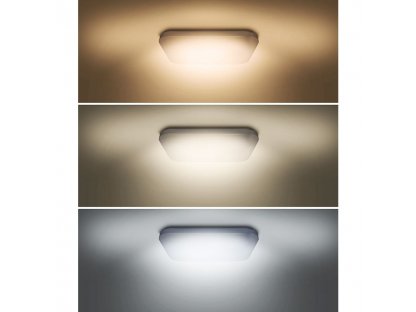 Solight LED stropné svietidlo PLAIN, 3CCT, 24W, 1920lm, 3000K, 4000K, 6000K, štvorcové, 38cm