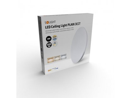 Solight LED stropné svietidlo PLAIN, 3CCT, 36W, 2520lm, 3000K, 4000K, 6000K, okrúhle, 45cm