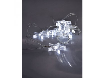 Solight LED vianočná reťaz, hviezdy, 1,5m, 10x LED, 2x AA, biele svetlo