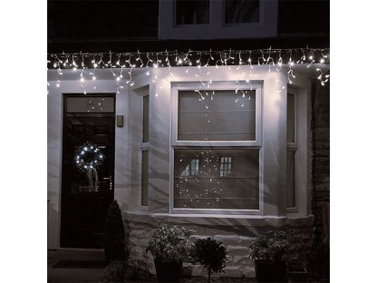 Solight LED vianočné záves, cencúle, 360 LED, 9m x 0,7m, prívod 6m, vonkajšie, teplé biele svetlo