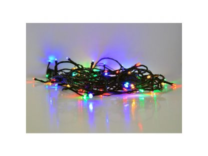 Solight LED vonkajšia vánočná reťaz, 100 LED, 10m, prívod 3m, 8 funkcií, časovač, IP44, viacfarebný