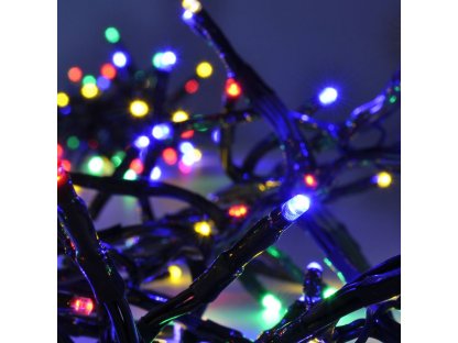Solight LED vonkajšia vianočná reťaz s diaľkový ovládaním a zvukovým senzorom - Cluster, 576 LED, 8 funkcií, časovač, IP44, viacfarebná