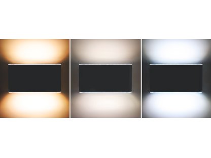 Solight LED vonkajšie nástenné osvetlenie Modena, 12W, 800lm, 3CCT, čierna