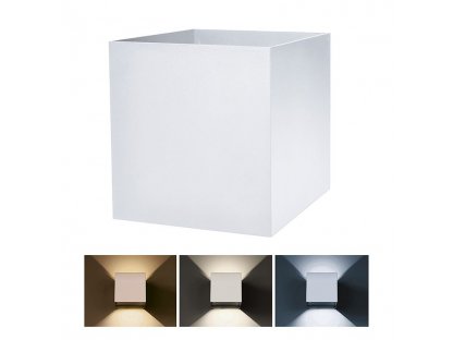 Solight LED vonkajšie nástenné osvetlenie Parma, 6W, 360lm, 10-110°, biela