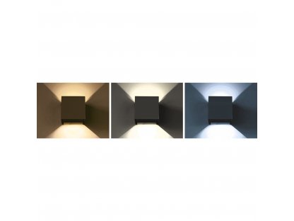 Solight LED vonkajšie nástenné osvetlenie Parma, 6W, 360lm, 10-110°, čierna