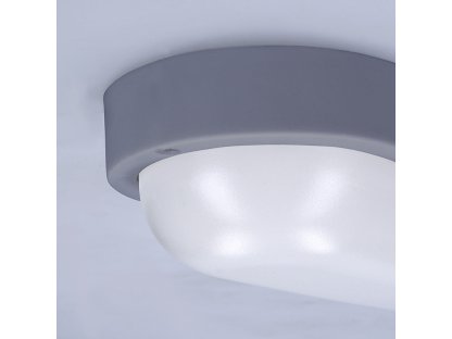 Solight LED vonkajšie osvetlenie oválne, 13W, 910lm, 4000K, IP54, 21cm, sivá farba