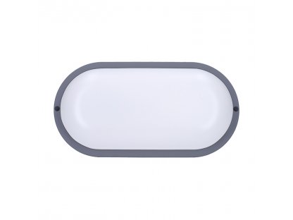 Solight LED vonkajšie osvetlenie oválne, 20W, 1500lm, 4000K, IP54, 26cm, sivá farba