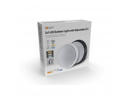 Solight LED vonkajšie osvetlenie s nastaviteľnou CCT, 18W, 1350lm, 22cm, 2v1 - biely a čierny kryt