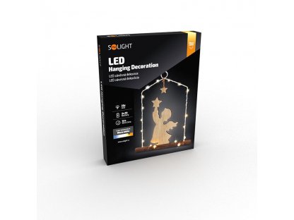 Solight LED závesná dekorácia - anjel, 20x LED, 2xAA