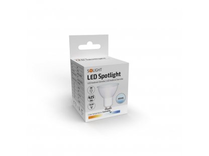Solight LED žiarovka, bodová , 5W, GU10, 6000K, 425lm, biela