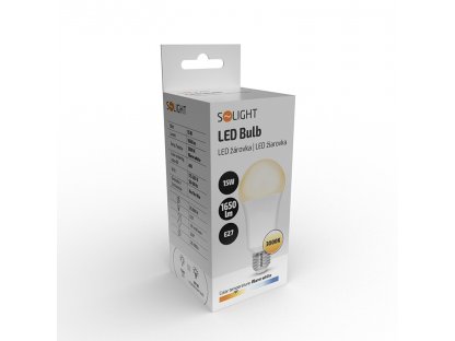 Solight LED žiarovka, klasický tvar, 15W, E27, 3000K, 220°, 1650lm