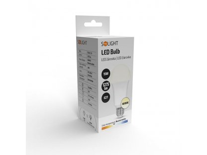 Solight LED žiarovka, klasický tvar, 15W, E27, 4000K, 220°, 1275lm