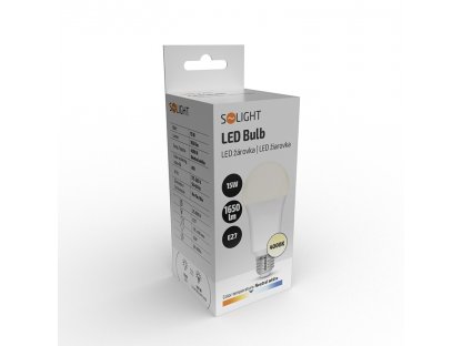 Solight LED žiarovka, klasický tvar, 15W, E27, 4000K, 220°, 1650lm