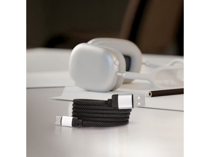 Solight magnetický USB-C kábel, USB 2.0 A konektor - USB-C konektor, 1m