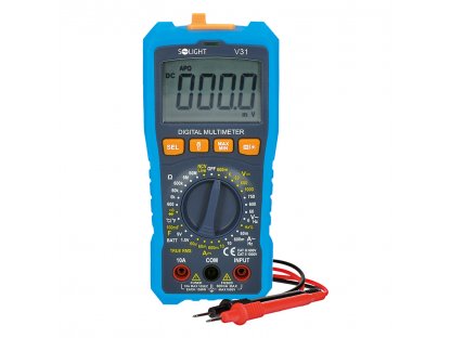 Solight multimeter, max AC 750V/10A, max. DC 1000V/10A, odpor, kapacita, frekvencia, NCV