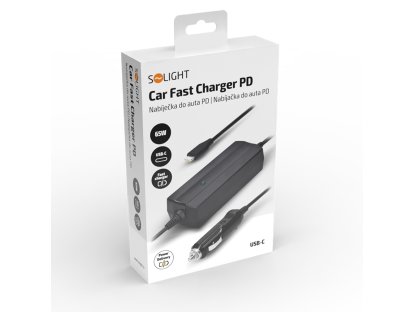 Solight nabíjačka do auta USB-C, 65W, PD fast charger