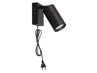 Solight nástenná lampička CELE, 1x GU10, čierna