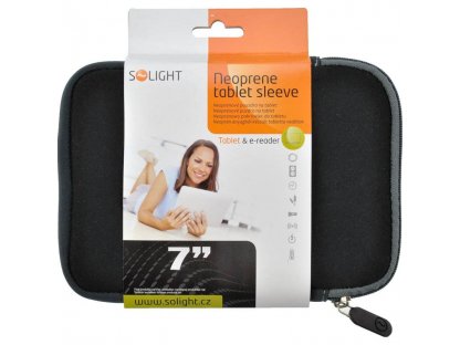 Solight neoprénové puzdro na tablet a e-čítačku, do 7'', čierne