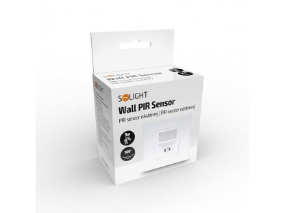 Solight PIR interiérový senzor, do krabičky od vypínačov, funkcia zapnutia-vypnutia senzoru, biely