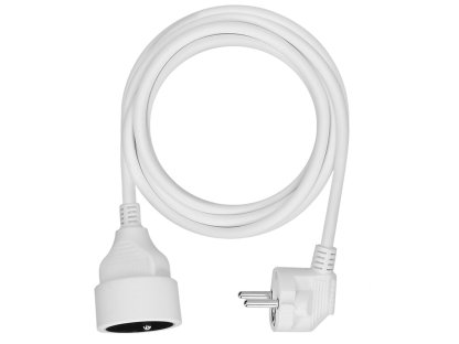 Solight predlžovací prívod 3m, 1 zásuvka, 16A/3680W, PVC, biely