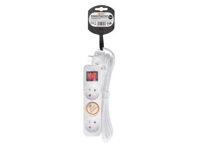 Solight predlžovací prívod 3m, 3 zásuvky, vypínač, 16A/3680W, PVC, biely