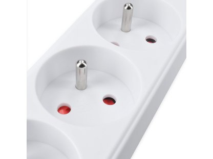 Solight predlžovací prívod 5m, 3 zásuvky, 16A/3680W, PVC, biely