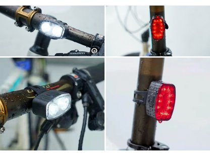 Solight set nabíjacích cyklo svietidiel, 160lm predné, zadné červená, Li-Ion, USB