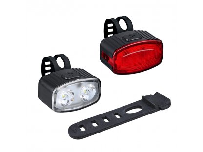 Solight set nabíjacích cyklo svietidiel, 160lm predné, zadné červená, Li-Ion, USB