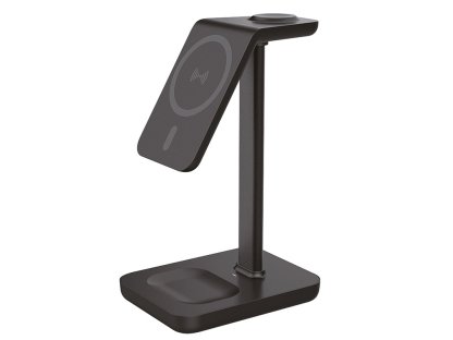 Solight stolová nabíjačka 3v1, Qi2, MagSafe kompatibilná