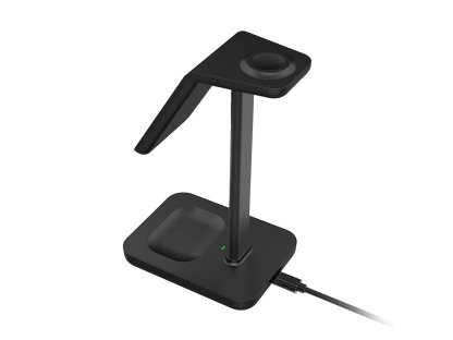 Solight stolová nabíjačka 3v1, Qi2, MagSafe kompatibilná
