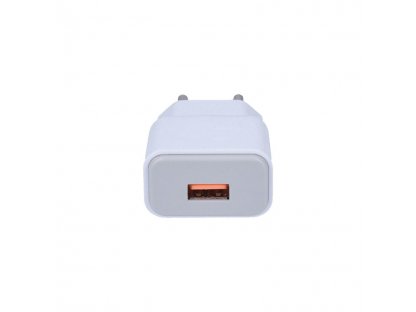 Solight USB nabíjací adaptér, fast charge: 1x USB Qualcomm, 5V2A/9V1.5A/12V1A,  AC 230V, bielosivý