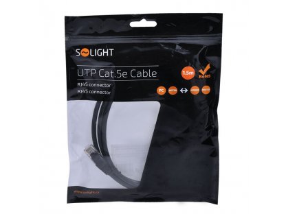 Solight UTP CAT.5E kábel, RJ45 konektor - RJ45 konektor, sáčok, 1,5m