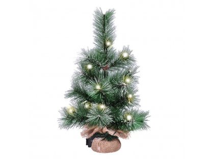 Solight vianočný stromček 45cm, 15LED, 3x AA, IP44, časovač