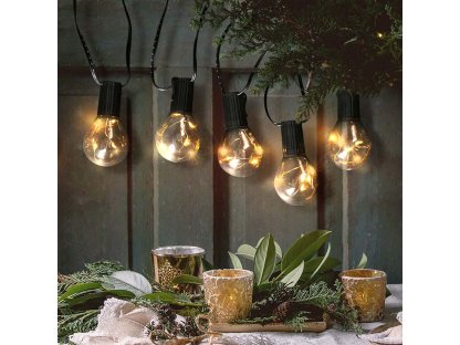 Solight vonkajšia reťaz s dekoratívnym LED žiarovkami, 10x micro LED žiarovka, 3m, 3xAA